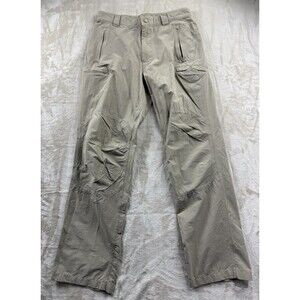 The North Face Mens Nylon Cargo Pants Tan Zip Pockets Outdoor Hiking Sz 32